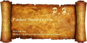 Pados Henrietta névjegykártya